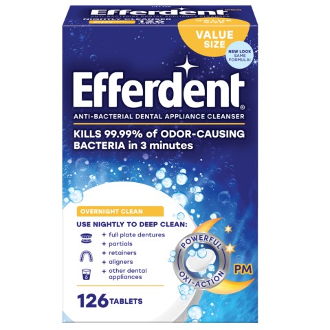 Efferdent® PM Overnight Anti-Bacterial Dental Appliance Cleanser