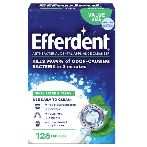 Efferdent® Plus Mint Anti-Bacterial Dental Appliance Cleanser Tablets